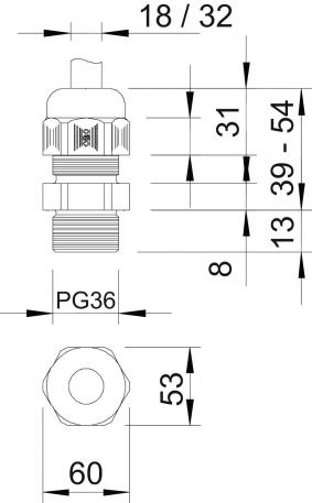 Pressacavo Filettatura PG Grigio Chiaro Pg 36 No Grigio