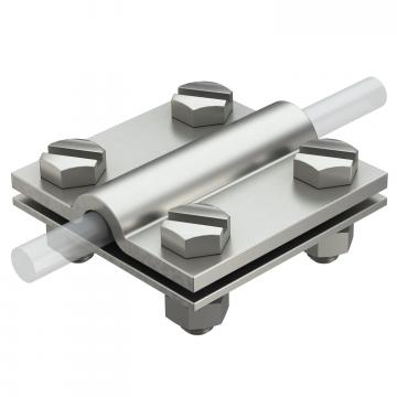 Morsetto a croce, per RD 8-10 x FL30 mm, acciaio inox