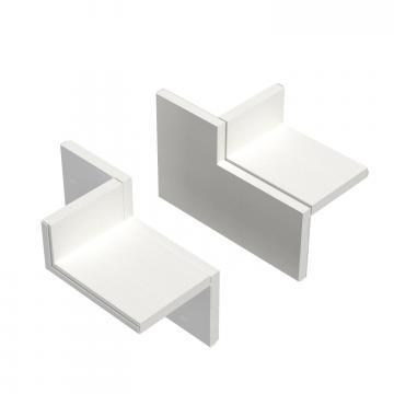 Set per il collegamento a parete bilaterale, per montaggio angolare, altezza 40 mm, bianco puro