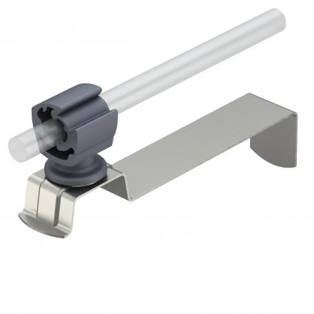 Supporto per tegole, in plastica, per RD 8 mm, base in acciaio inox