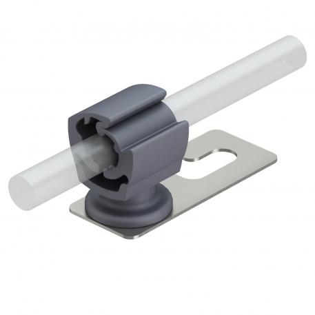 Supporto per tegole, in plastica, per RD 8-10 mm, base in acciaio inox