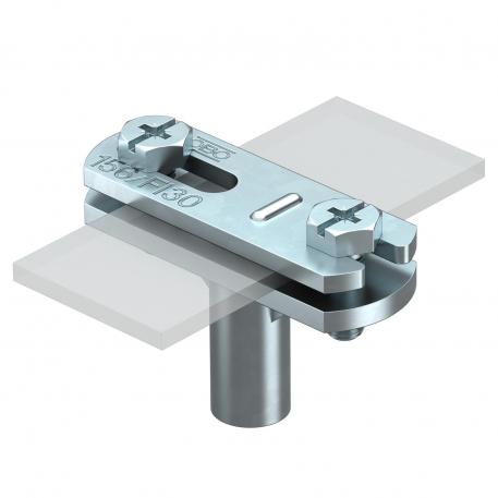 Morsetto di fissaggio per FL 30 mm, acciaio zincato 30x4 mm piatto