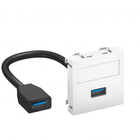 Porta USB 2.0 / 3.0, 1 modulo, uscita diritta, con cavo di connessione