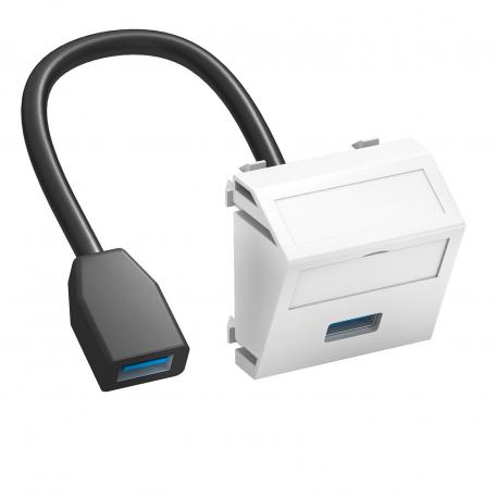 Porta USB 2.0/3.0, 1 modulo, uscita inclinata, con cavo di connessione