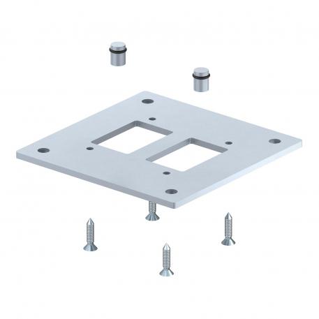 Flangia pavimento per colonna industriale 250 | 250 | 8 | bianco; RAL 9006