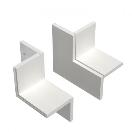 Set per il collegamento a parete bilaterale, per montaggio angolare, altezza 80 mm, bianco puro bianco; RAL 9010