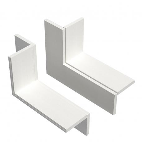 Set per il collegamento a parete bilaterale, per montaggio angolare, altezza 120 mm, bianco puro