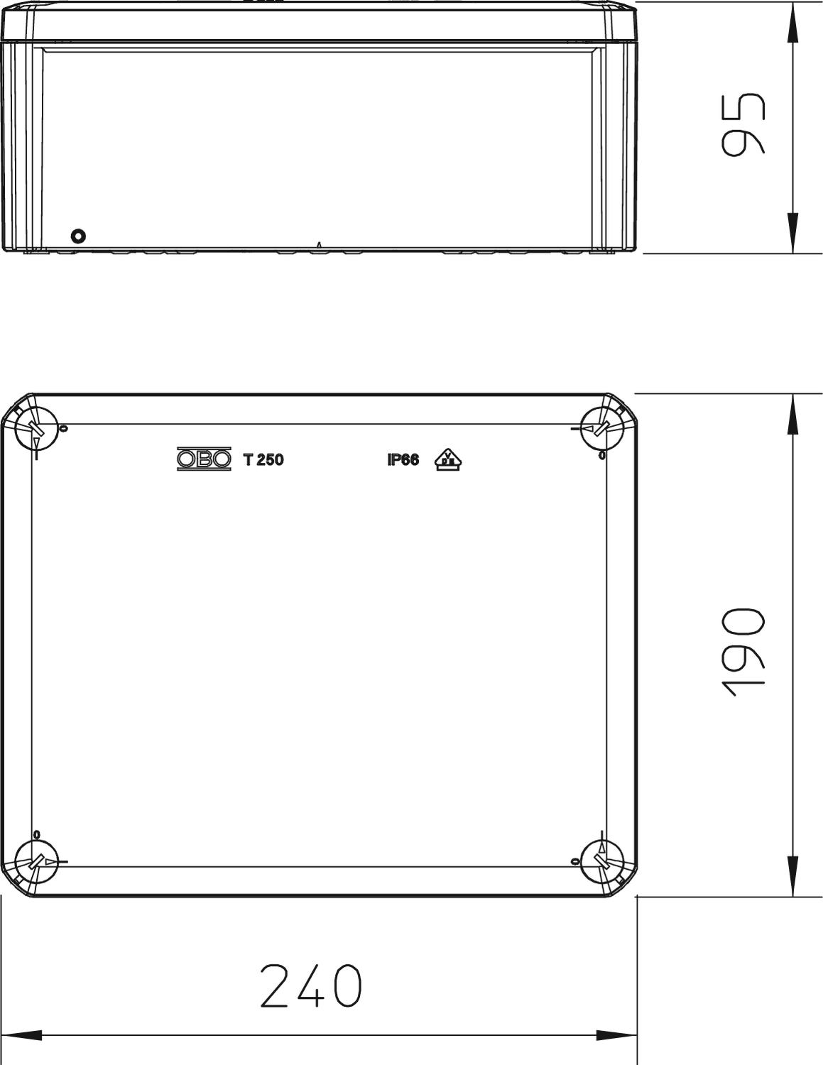 Scatola di derivazione Obo T350 da esterno IP66 285x201x120 mm